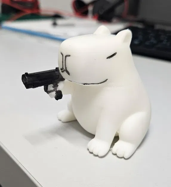 Capybara gangsta – Mô hình in 3D PLA dễ thương để sơn trang trí - Image 2