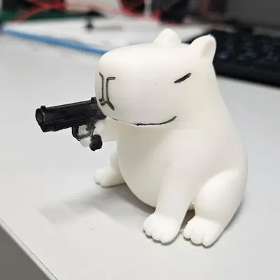 Capybara gangsta – Mô hình in 3D PLA dễ thương để sơn trang trí