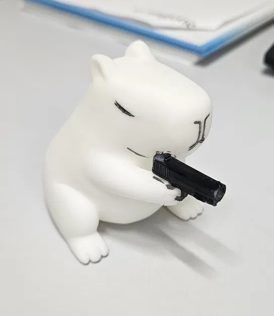 Capybara gangsta – Mô hình in 3D PLA dễ thương để sơn trang trí - Image 3