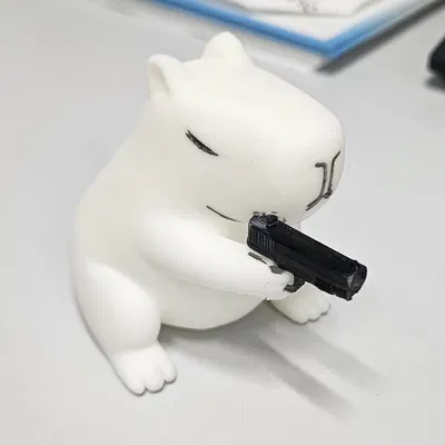 Capybara gangsta – Mô hình in 3D PLA dễ thương để sơn trang trí