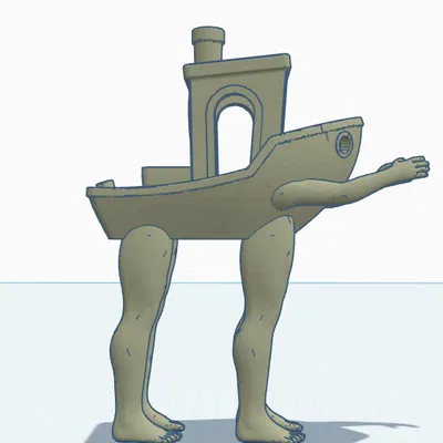 Benchy với bàn chân và cánh tay realistic