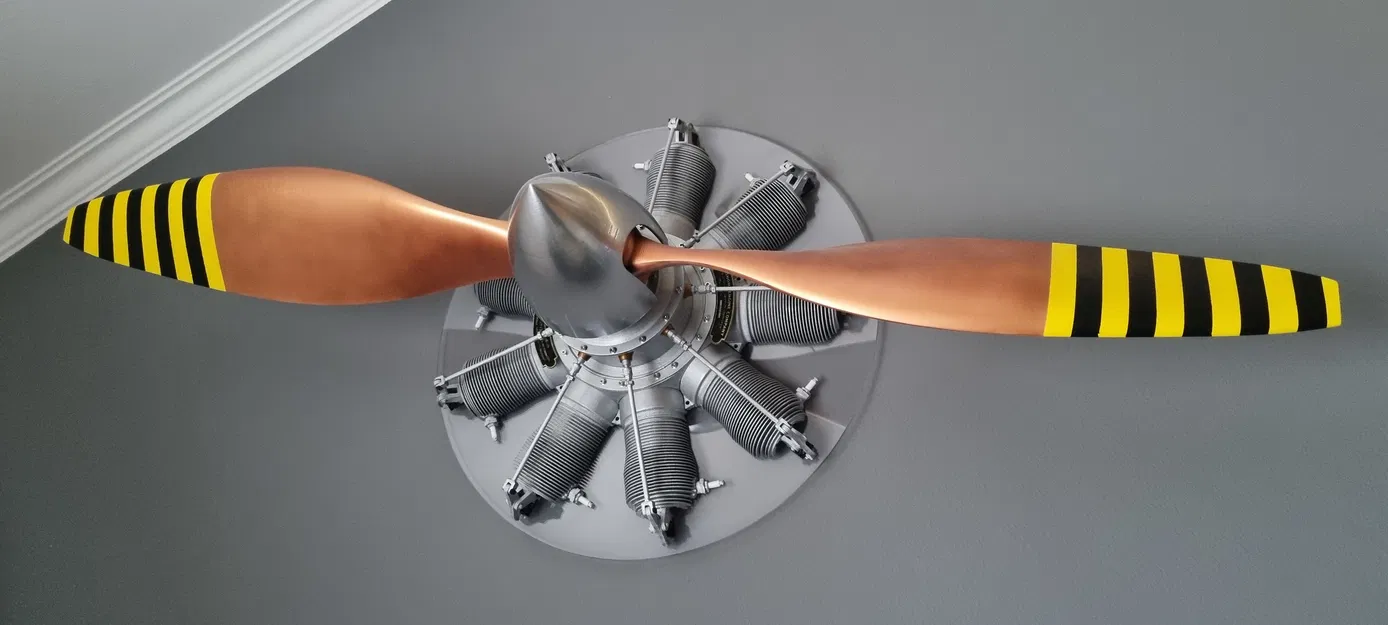 Tranh Treo Tường Động Cơ Sao Cổ Điển – Flugzeug Sternmotor Deko-Modell - Image 1