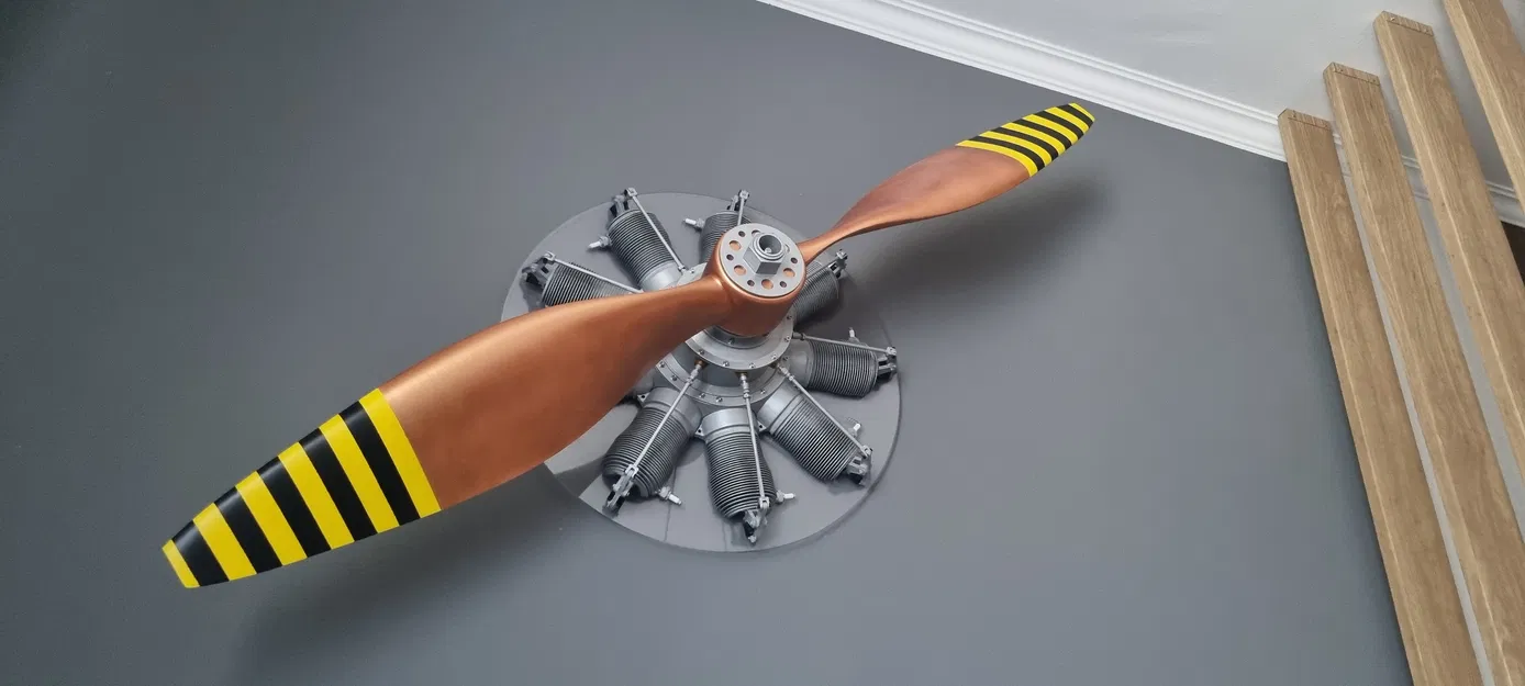 Tranh Treo Tường Động Cơ Sao Cổ Điển – Flugzeug Sternmotor Deko-Modell - Image 2