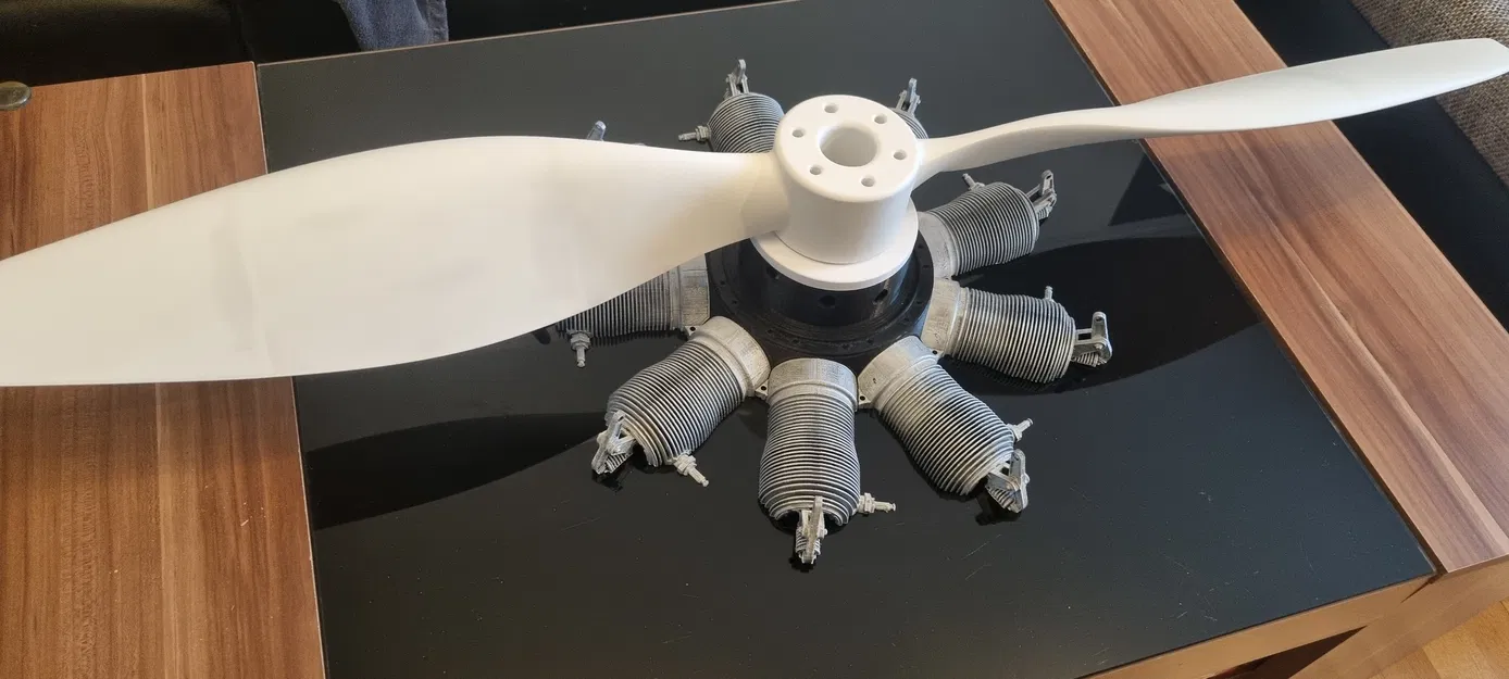 Tranh Treo Tường Động Cơ Sao Cổ Điển – Flugzeug Sternmotor Deko-Modell - Image 3