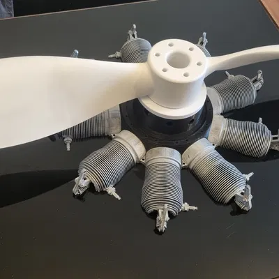 Tranh Treo Tường Động Cơ Sao Cổ Điển – Flugzeug Sternmotor Deko-Modell