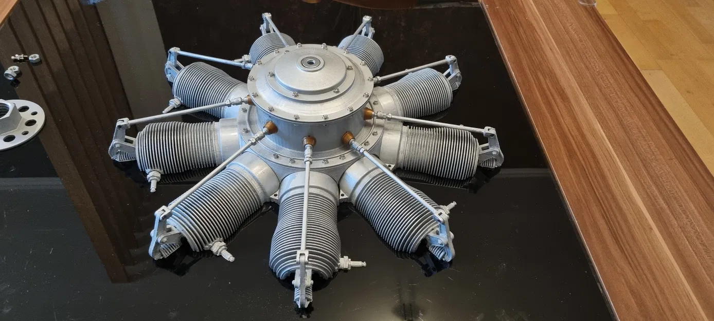 Tranh Treo Tường Động Cơ Sao Cổ Điển – Flugzeug Sternmotor Deko-Modell - Image 4