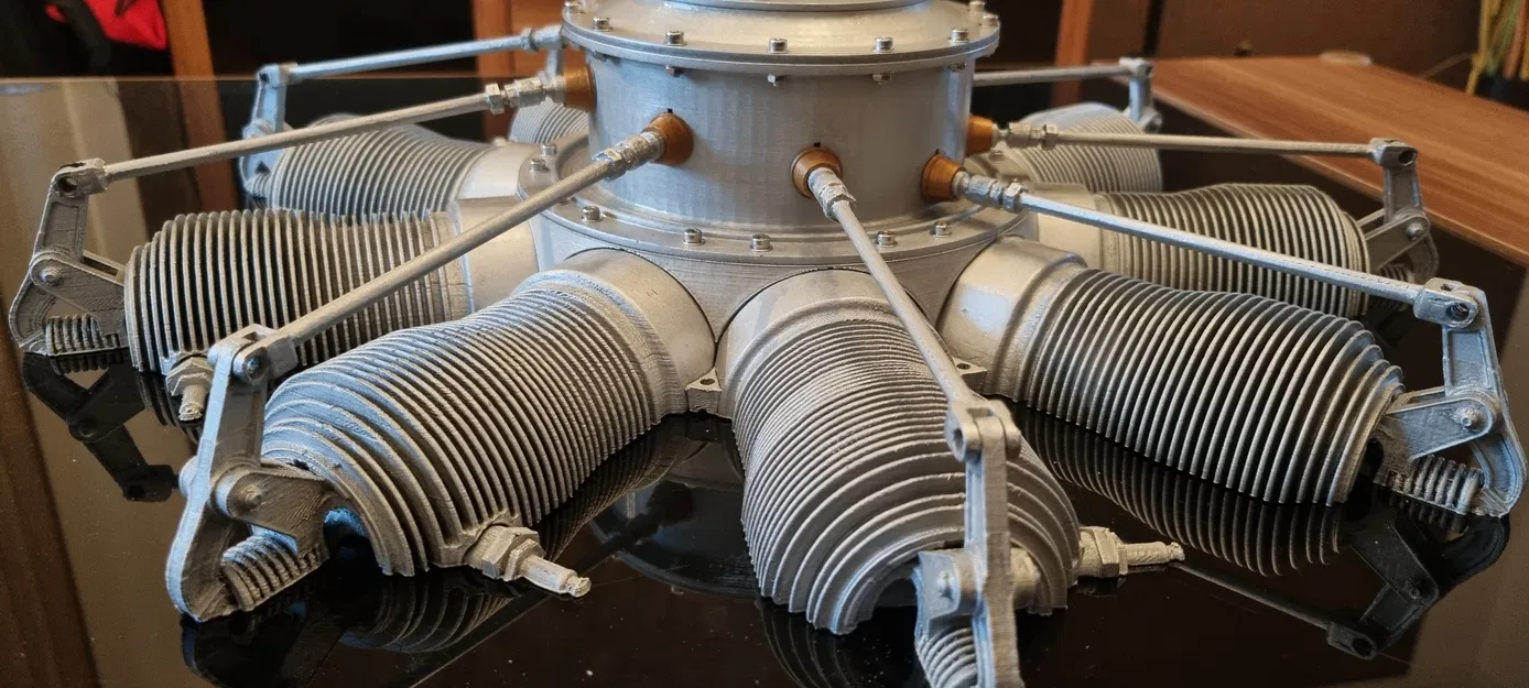 Tranh Treo Tường Động Cơ Sao Cổ Điển – Flugzeug Sternmotor Deko-Modell - Image 5