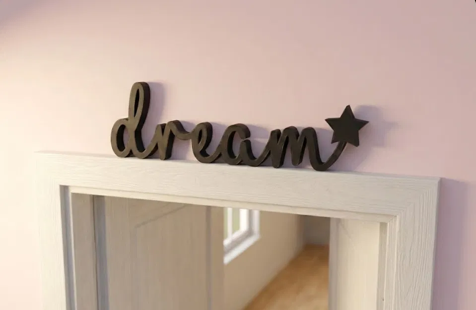 Chữ nghệ thuật “Dream” kèm sao tối giản – Dream Word Art - Minimalist Star Decor - Image 2