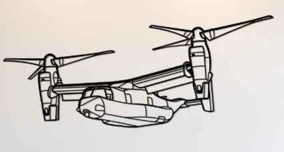 Tranh treo tường silhouette Bell Boeing CV-22B Osprey (Angle Wall Art) - Image 1