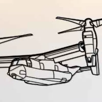 Tranh treo tường silhouette Bell Boeing CV-22B Osprey (Angle Wall Art)