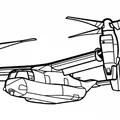 Tranh treo tường silhouette Bell Boeing CV-22B Osprey (Angle Wall Art) - Thumbnail 3