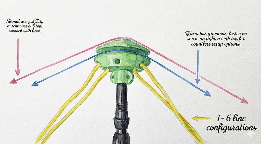 Tarp/Tent Hub đa cấu hình (kèm template) - Image 2
