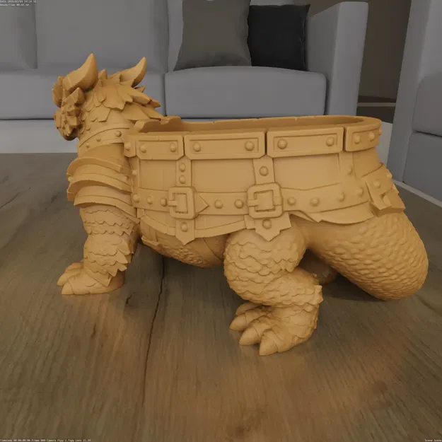 Mô hình in 3D STL Chậu Rồng Chiến Binh Bọc Giáp (Armored Warrior Dragon Planter) - Image 4