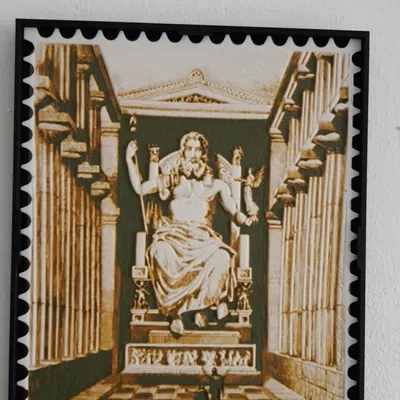 Hueforge Stamp Tượng Thần Zeus ở Olympia