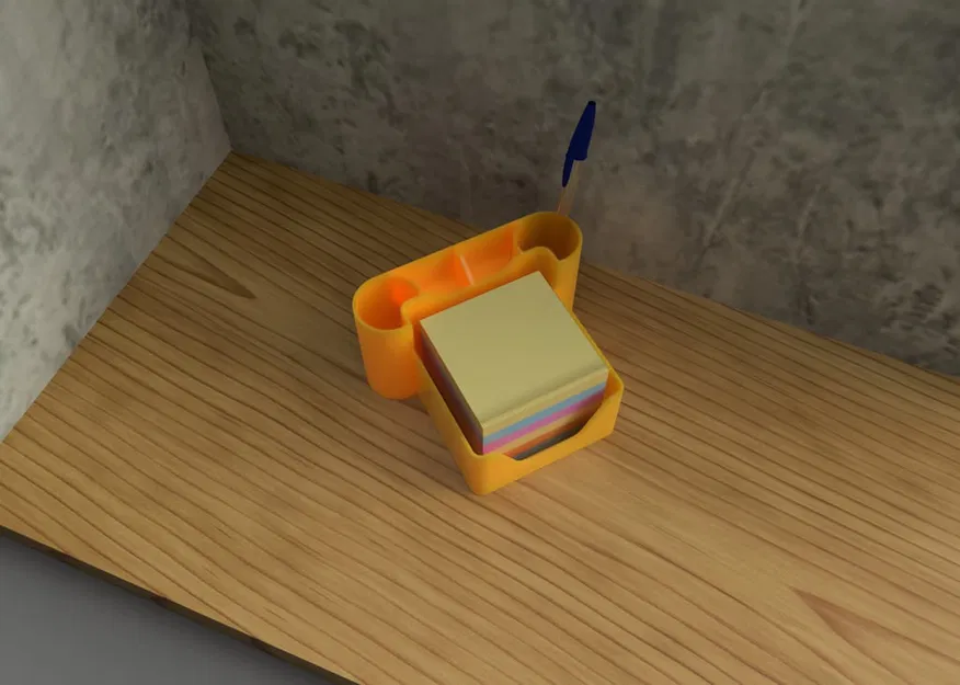 Khay sắp xếp bàn làm việc có ngăn Post-it & 2 khe bút – In 3D - Image 2