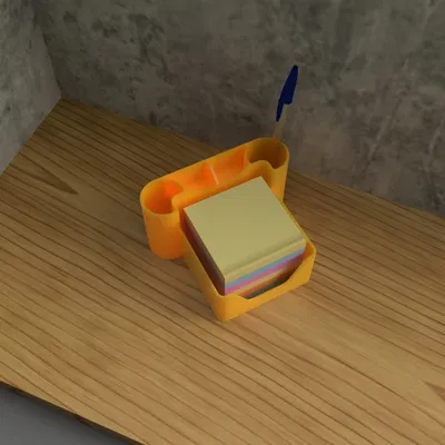 Khay sắp xếp bàn làm việc có ngăn Post-it & 2 khe bút – In 3D