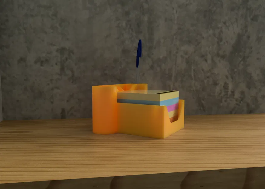 Khay sắp xếp bàn làm việc có ngăn Post-it & 2 khe bút – In 3D - Image 3