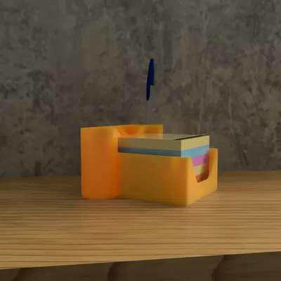 Khay sắp xếp bàn làm việc có ngăn Post-it & 2 khe bút – In 3D