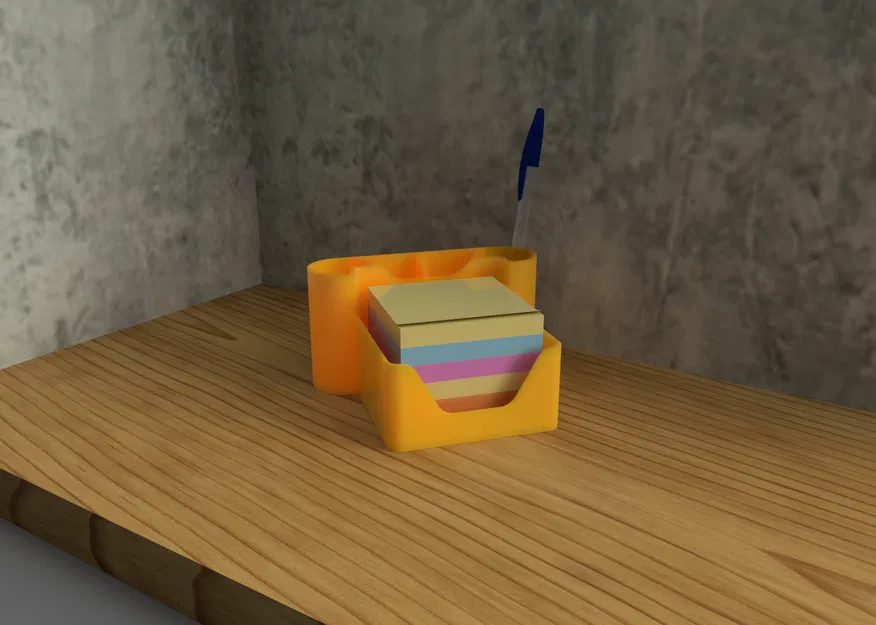 Khay sắp xếp bàn làm việc có ngăn Post-it & 2 khe bút – In 3D - Image 5