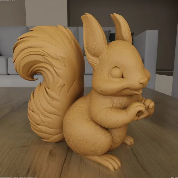Mẫu STL 3D Sóc Dễ Thương Ôm Trái Tim (Cute Squirrel With Heart) - Image 1
