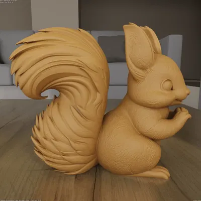 Mẫu STL 3D Sóc Dễ Thương Ôm Trái Tim (Cute Squirrel With Heart)
