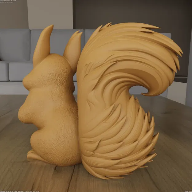Mẫu STL 3D Sóc Dễ Thương Ôm Trái Tim (Cute Squirrel With Heart) - Image 4