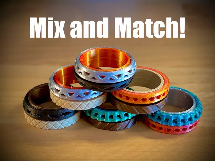 Bộ sưu tập Nhẫn Dual Fidget Spinner (Dual Fidget Spinner Ring Collection) - Image 8