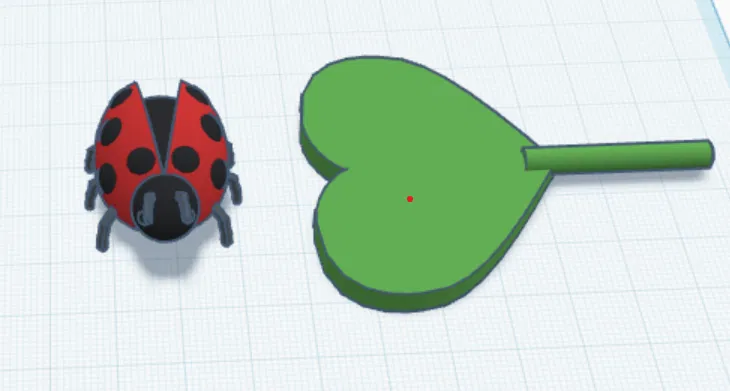 Bọ rùa dễ thương và lá hình trái tim - Image 1