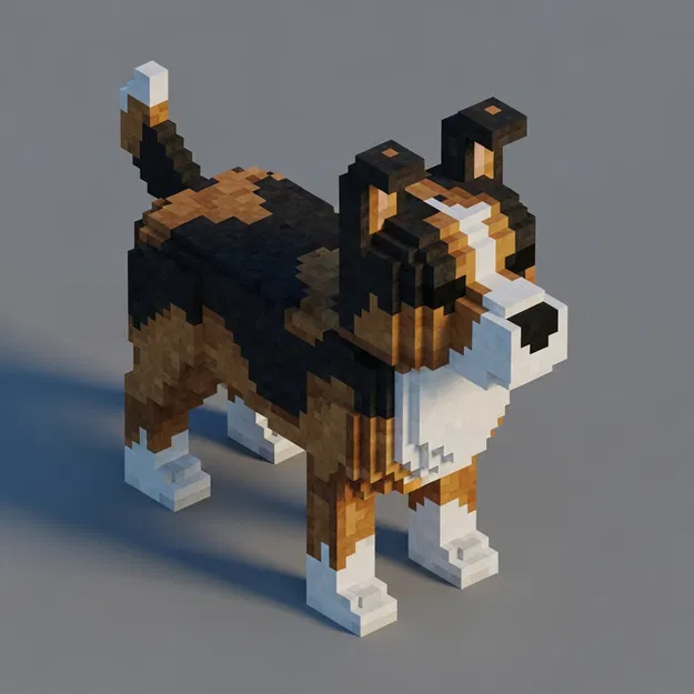 Chó Pixel Art – Decor & Đồ chơi phong cách Voxel Retro - Image 1