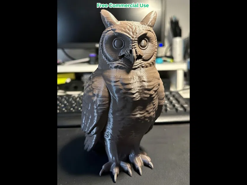 Tượng Cú Sừng Lớn Dáng Ngồi - Image 1