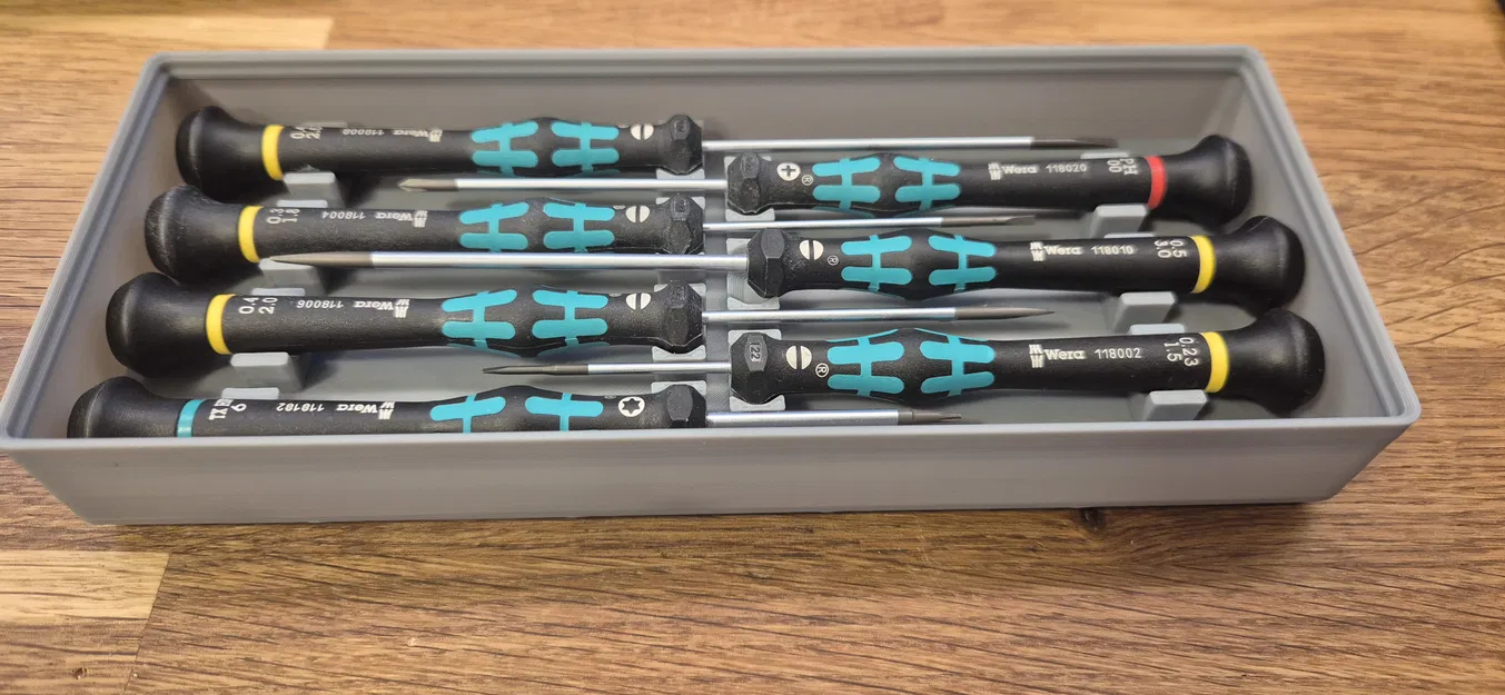 Khay Gridfinity Rebuilt cho 7 tua vít Wera Kraftform Micro - Image 1