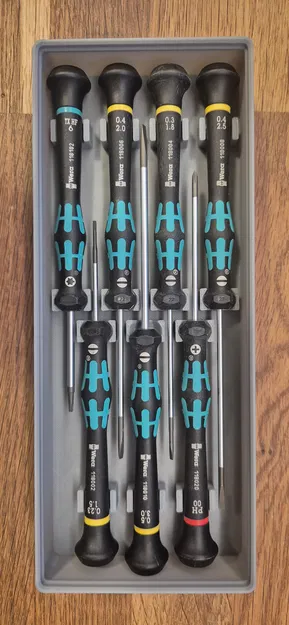 Khay Gridfinity Rebuilt cho 7 tua vít Wera Kraftform Micro - Image 2