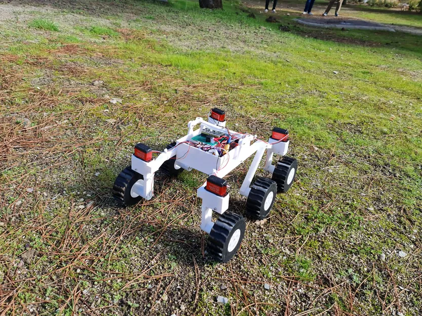 Papaya Pathfinder - Open Source ESP32 Rover (Rover in 3D địa hình, rocker-bogie) - Image 4