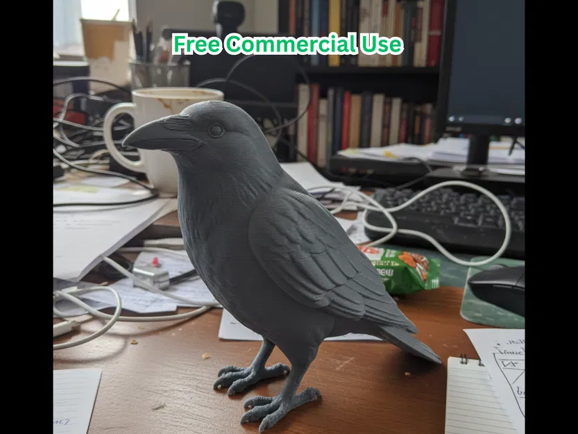 Tượng Quạ Mỹ Dáng Ngồi (American Crow Sitting Statue) - Image 1