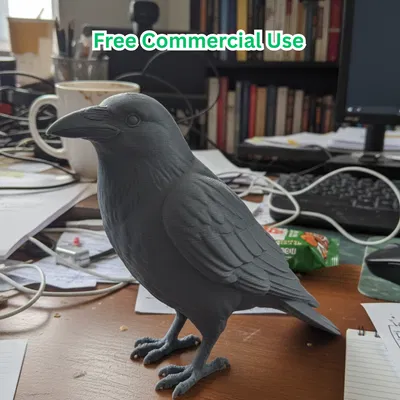 Tượng Quạ Mỹ Dáng Ngồi (American Crow Sitting Statue)