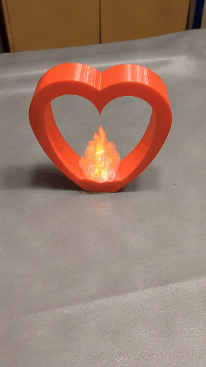 Burning Heart flashing LEDs – Đế LED nhấp nháy cho tim bốc lửa - Image 1