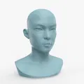 Đầu Cô Gái Châu Á Print Ready (Asian Girl Head Print Ready) - Thumbnail 1
