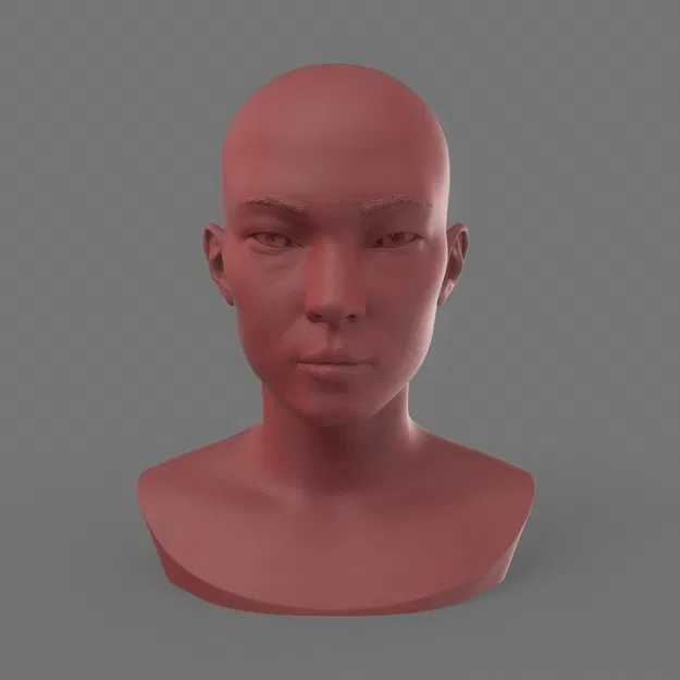 Đầu Cô Gái Châu Á Print Ready (Asian Girl Head Print Ready) - Image 3