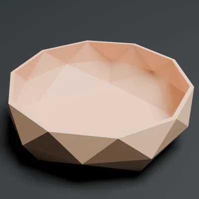 Khay Low Poly Tối Giản (Low Poly Tray)
