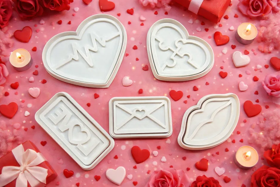 Khuôn Cắt Bánh Quy Valentine – Bộ Modern Love (5 Mẫu) - Image 1