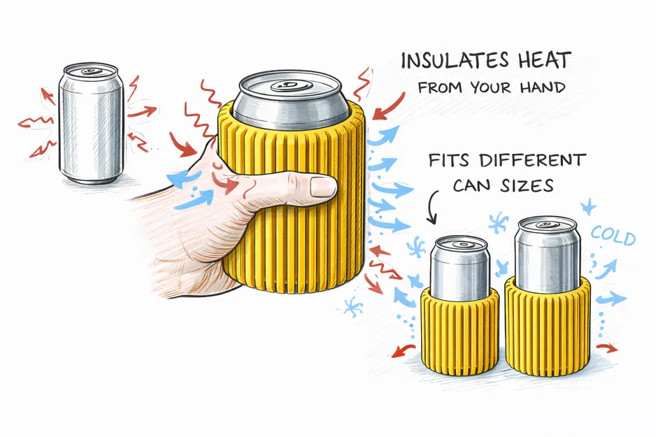CoolGrip: Giá đỡ lon chống nhiệt từ tay (Anti-Hand-Heat Can Holder) - Image 3