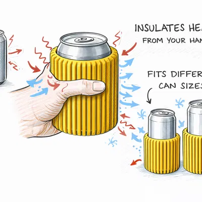 CoolGrip: Giá đỡ lon chống nhiệt từ tay (Anti-Hand-Heat Can Holder)