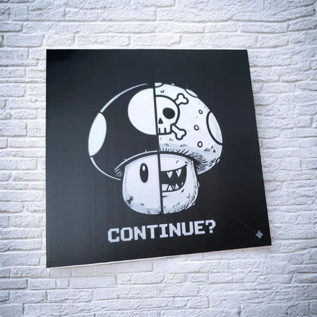 1UP hoặc Game Over – Tranh treo tường nấm tách đôi - Image 2