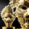 Mặt Nạ Chiến Binh Báo Đốm Aztec (Aztec Jaguar Warrior Mask) - Thumbnail 1