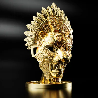 Mặt Nạ Chiến Binh Báo Đốm Aztec (Aztec Jaguar Warrior Mask)