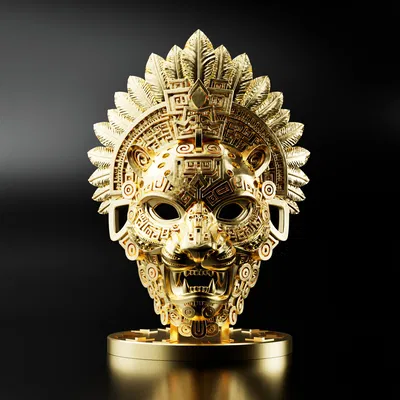 Mặt Nạ Chiến Binh Báo Đốm Aztec (Aztec Jaguar Warrior Mask)