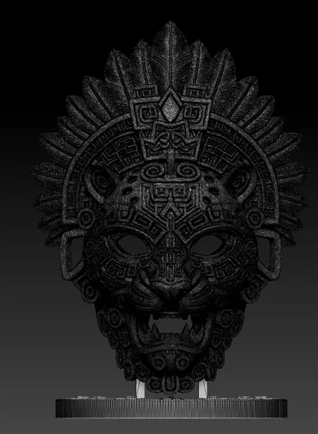Mặt Nạ Chiến Binh Báo Đốm Aztec (Aztec Jaguar Warrior Mask) - Image 6
