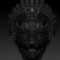 Mặt Nạ Chiến Binh Báo Đốm Aztec (Aztec Jaguar Warrior Mask) - Thumbnail 6