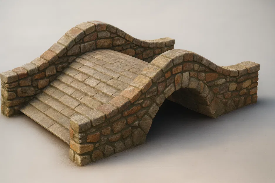 Cầu Vòm Qua Sông cho Wargame (Wargame Arched River Bridge) - Image 1