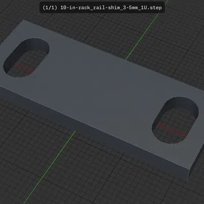 Miếng chêm rail 1U cho mini-rack 10-inch (dày 3.5mm)